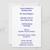 カラーバースト招待状のチアリーダー 招待状 (裏面)