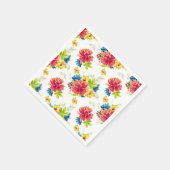 カラーバースト水カラーフローラナプキン スタンダードカクテルナプキン (角)