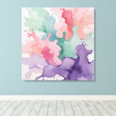 カラーバースト水カラー – 抽象芸術エネルギーinバイブラン キャンバスプリント (インサイチュ (ウッドフロア))