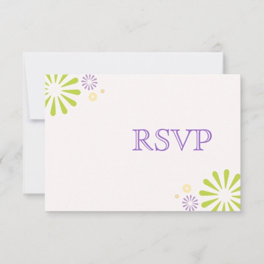 カラーバースト結婚式RSVP 出欠カード (正面)
