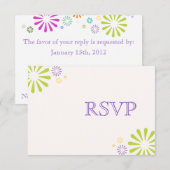 カラーバースト結婚式RSVP 出欠カード (正面/裏面)