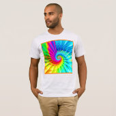 カラーバースト緩和曲線パターンアート Tシャツ (正面フル)