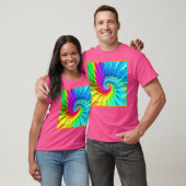 カラーバースト緩和曲線パターンアート Tシャツ (ユニセックス)