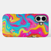 カラーバースト蝶の大理石電話ケース Case-Mate iPhoneケース (裏面 (横))