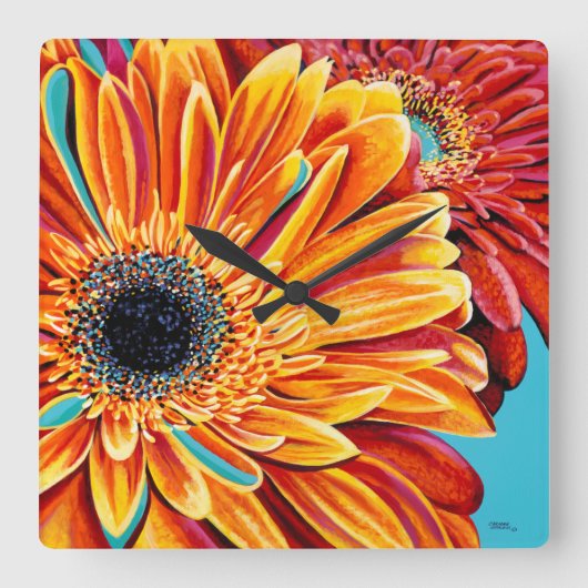 カラーバーストII スクエア壁時計 (正面)