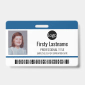 カラーバーID従業員の写真、コード、ロゴ、名前 バッジ (表面)