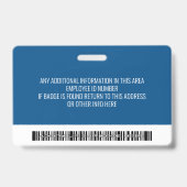 カラーバーID従業員の写真、コード、ロゴ、名前 バッジ (裏面)