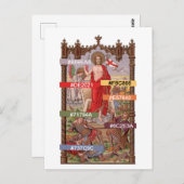 カラーパレットが復活したキリストと兵士が墓に ポストカード (正面/裏面)