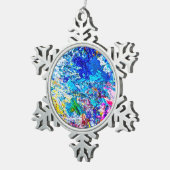 カラーパレットのアート スノーフレークピューターオーナメント (右)