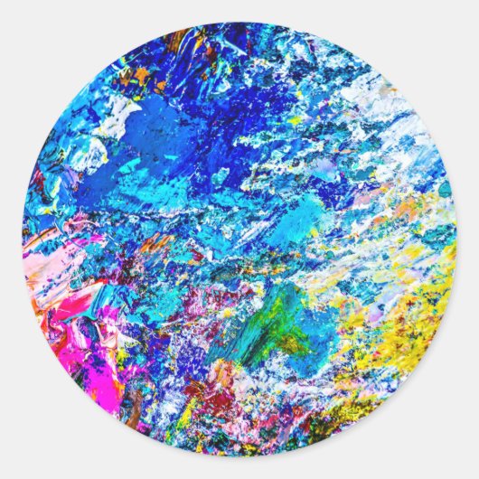カラーパレットのアート ラウンドシール (正面)