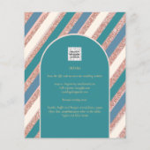 カラーパレットティール（緑がかった色）シャンパンバラ金ゴールドウェドン チラシ (裏面)