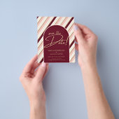 カラーパレットバーガンディーピンク結婚金ゴールド チラシ (手)