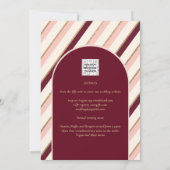 カラーパレットバーガンディーピンク結婚金ゴールド 招待状 (裏面)