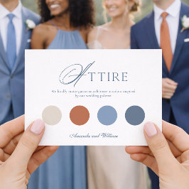 カラーパレット付エレガントな結婚式のドレスコードカード 招待状