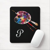カラーパレット、ブラックモノグラム マウスパッド (マウス)