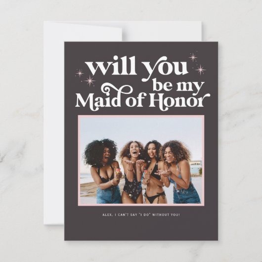 カラーパレット  私のブライズメイドになってくれる？  プロポーズ 案内状 (正面)