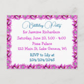 カラーパーソナライズされたの誕生日パーティープリンセス インビテーションポストカード (裏面)