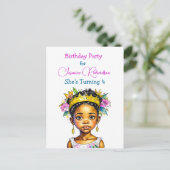 カラーパーソナライズされたの誕生日パーティープリンセス インビテーションポストカード (スタンド正面)