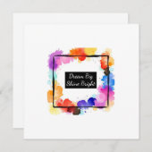 カラーパーソナライズされたスプラッシュ引用文ウォールアート | カスタム 招待状 (正面/裏面)