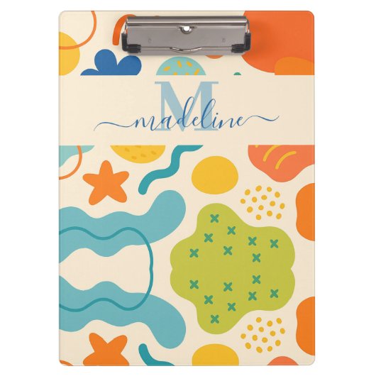 カラーパーソナライズされたスプラッシュ抽象芸術クリップボード クリップボード (正面)