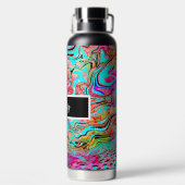 カラーパーソナライズされたバースト流体アート ウォーターボトル (背面)