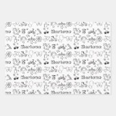 カラーパーソナライズされた誕生日レインボーユニコーン ラッピングペーパーシート (正面2)