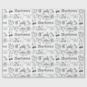 カラーパーソナライズされた誕生日レインボーユニコーン ラッピングペーパー (フラット)