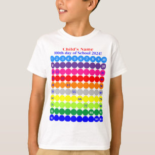 カラーパーソナライズされた100th Day of School Kids'Shirt Tシャツ