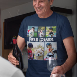 カラーパーソナライズされた5フォト写真コラージモンタージュ Tシャツ