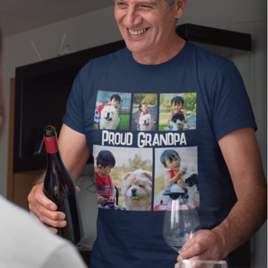 カラーパーソナライズされた5フォト写真コラージモンタージュ Tシャツ