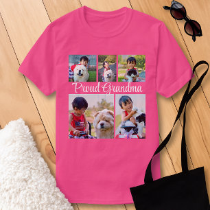 カラーパーソナライズされた5フォト写真コラージモンタージュ Tシャツ