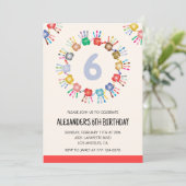 カラーパーティの招待状カラフル子のプライマリ 招待状 (スタンド正面)