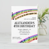 カラーパーティの招待状レインボーおもしろいキッズプライマリ 招待状 (スタンド正面)