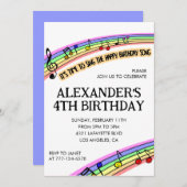 カラーパーティの招待状レインボーおもしろいキッズプライマリ 招待状 (正面/裏面)