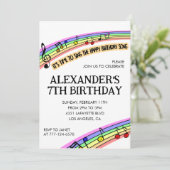 カラーパーティの招待状レインボーおもしろいキッズプライマリ 招待状 (スタンド正面)
