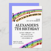 カラーパーティの招待状レインボーおもしろいキッズプライマリ 招待状 (正面/裏面)