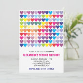 カラーパーティの招待状レインボーモダンハート2nd 招待状 (スタンド正面)