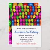 カラーパーティの招待状第2男子バルーンモンスター 招待状 (正面/裏面)