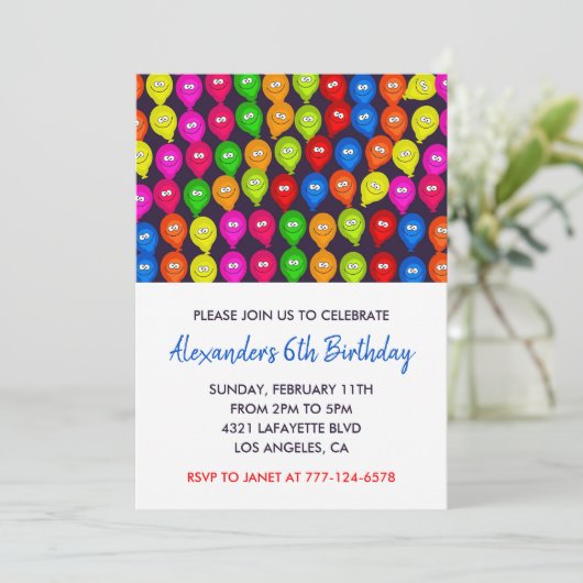 カラーパーティの招待状第6期男気球モンスター 招待状 (スタンド正面)