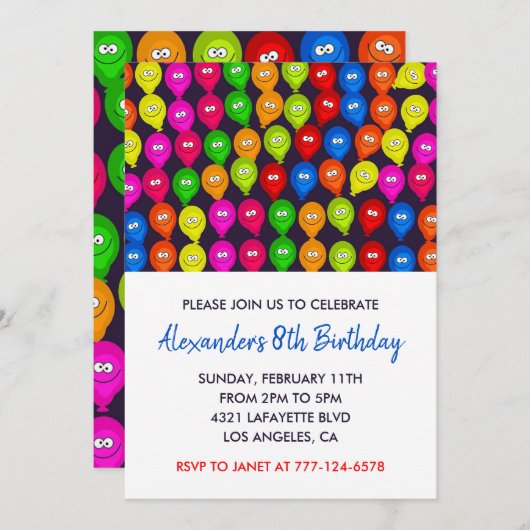 カラーパーティの招待状第8期男気球モンスター 招待状 (正面/裏面)