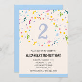 カラーパーティの招待状紙吹雪子のプライマリ 招待状 (正面/裏面)