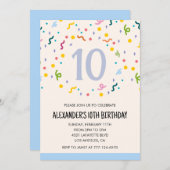 カラーパーティの招待状紙吹雪子のプライマリ 招待状 (正面/裏面)