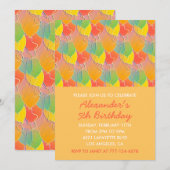 カラーパーティの招待状5thバルーンモダンキッズ 招待状 (正面/裏面)