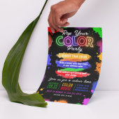 カラーパーティーブラック招待状編集可能招待状 招待状