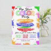 カラーパーティーライト招待状編集可能招待状 招待状 (スタンド正面)