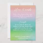 カラーパーティーレインボー招待状 招待状 (裏面)