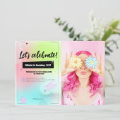 カラーパーティー誕生日招待状 招待状 (スタンド正面)