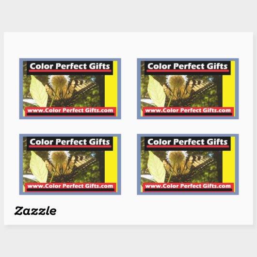 カラーパーフェクトデザインアットカラーパーフェクトギフト 長方形シール (シート)