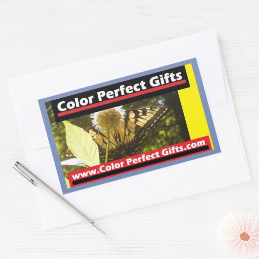 カラーパーフェクトデザインアットカラーパーフェクトギフト 長方形シール (封筒)