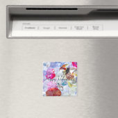 カラーパープルイエロープリント パーソナライズされた マグネット (インサイチュ (食洗機))